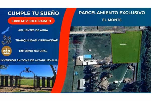 Exclusiva parcela 5.000 m² en santa juana el monte