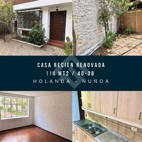 Casa Arriendo Condominio Cerrado 4D-3B Ñuñoa
