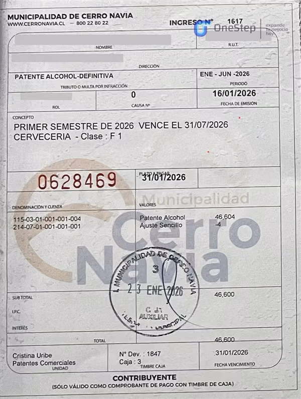 Patente de Bar y de Expendio de Cerveza CLASES E y F