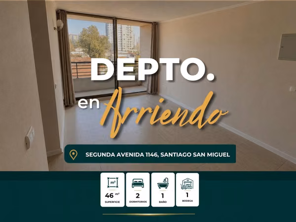 Se Arrienda DPTO 2D, 1B, Bod, 2da AVENIDA. disponible 1 septiembre