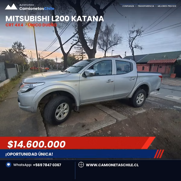 MITSUBISHI L200 KATANA CRT 4X4 DIESEL 2019 2.4CC , Unico Dueño,