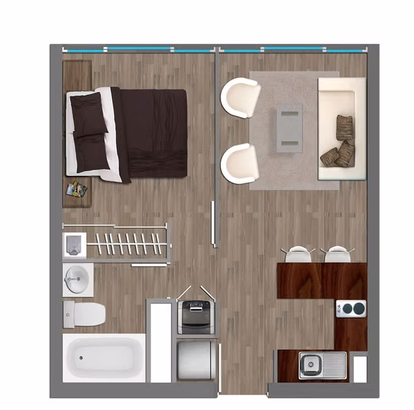 Departamento En Venta De 1 Dorm.+Estac. y Bod. En San Miguel