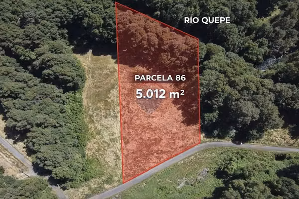 Parcela en cherquenco con bosque nativo y rio