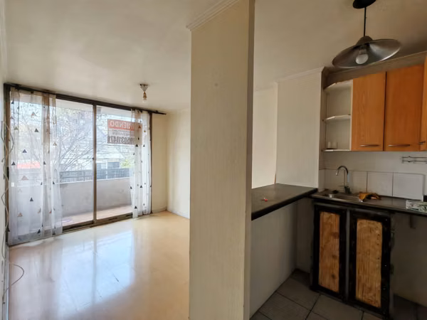 Depto en condominio 2 dormitorios, 1 baño, terraza + estacionamiento