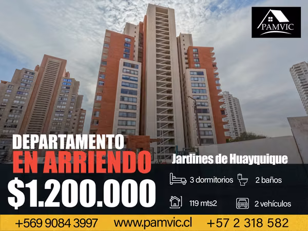 Departamento en Arriendo en Condominio Jardines de Huayquique