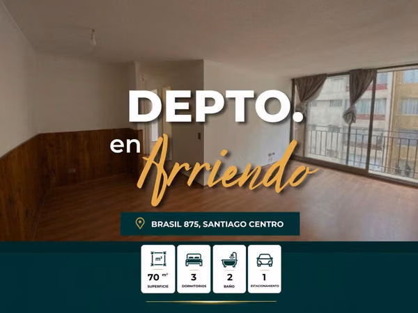 Se arrienda Dpto 3d,2b+Estacion, Brasil con San Pablo