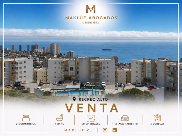Departamento 2 dormitorios en venta, Condominio 7 Mares, Recreo,  Viña del Mar