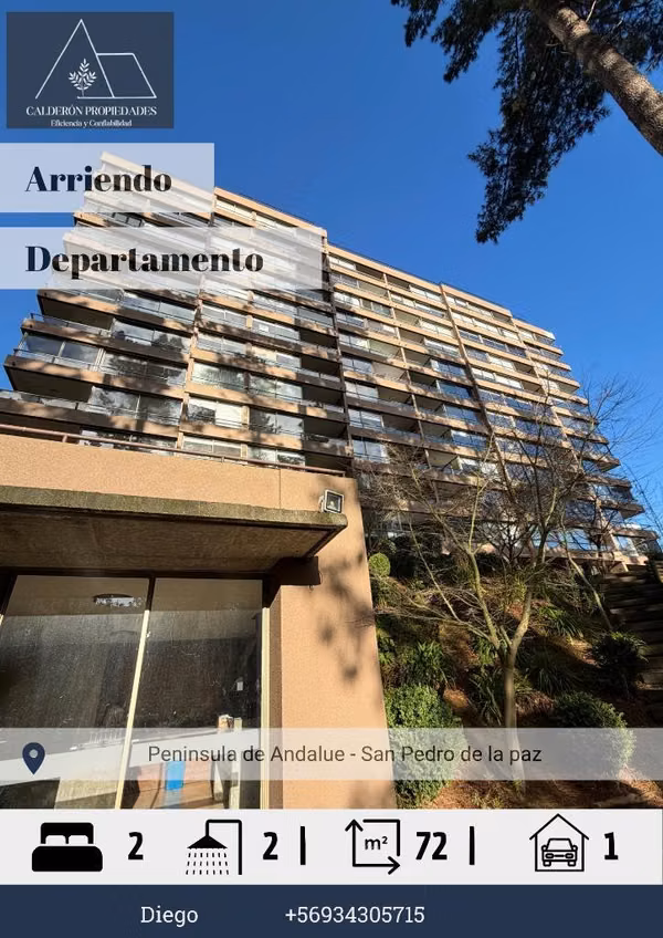 Arriendo AMOBLADO departamento en la península Andalué, San Pedro de La Paz