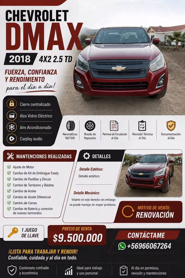 Camioneta Chevrolet Dmax 2018