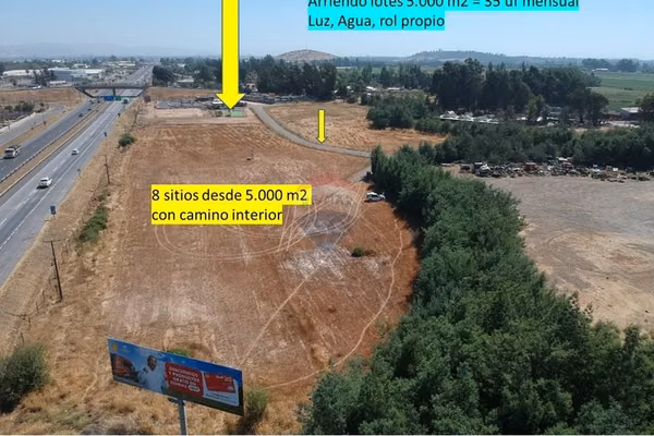 Arriendo lotes de 5.000  cruce unihue.
