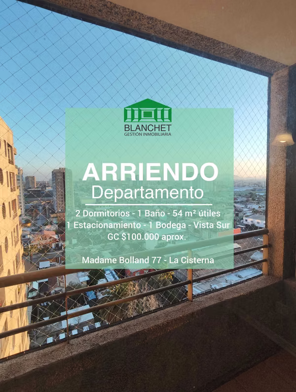 Arriendo Departamento Madame Bolland 2d/1b/E/B. (179562)