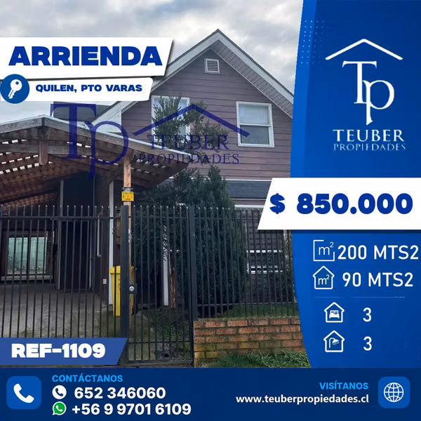 Se Arrienda casa en sector Quilen de Puerto Varas