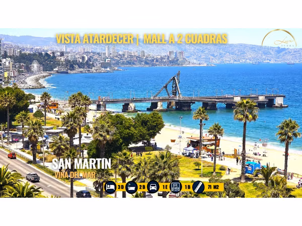 San Martín | Primera línea al mar | Mall a 2 cuadras | 3D 2B 1est y 1 bod.