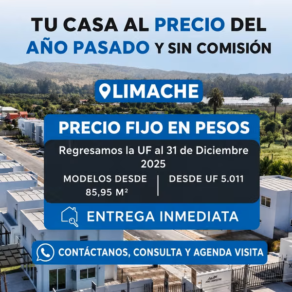 Casas en venta Limache desde UF 5011