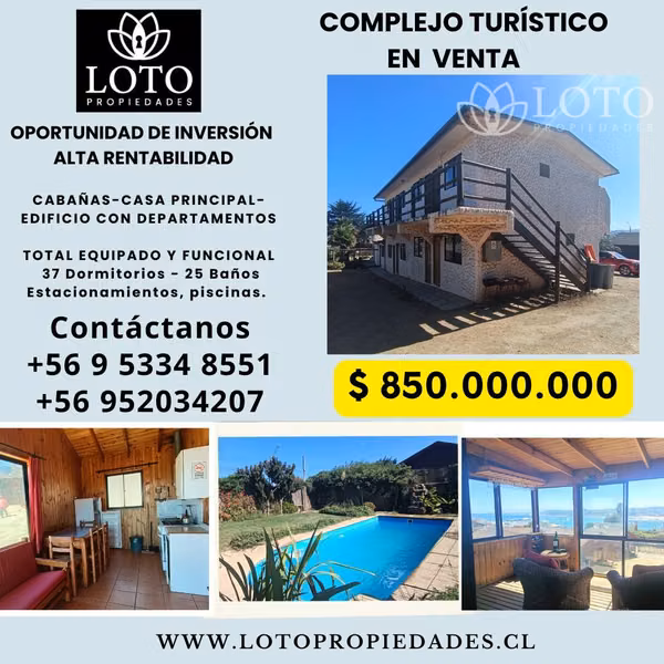 Excelente oportunidad de inversión conjunto turístico operativo