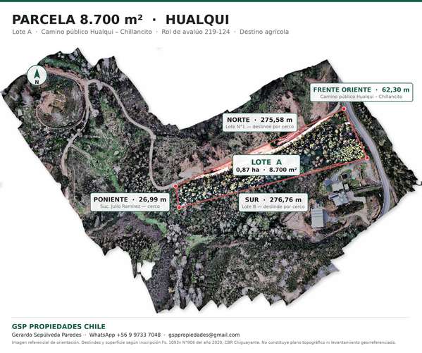 SE VENDE TERRENO 8700 MTS2 HUALQUI (180602)