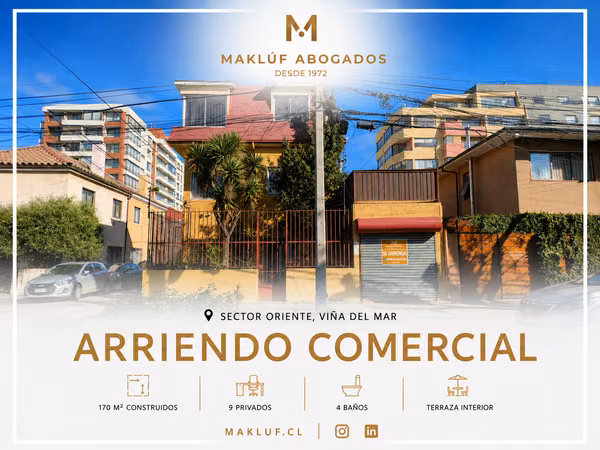 Propiedad comercial en arriendo, 2 Norte, Sector Oriente, Viña del Mar