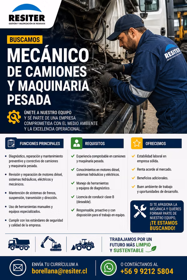 Mecanico Camiones y maquinaria pesada El Bosque