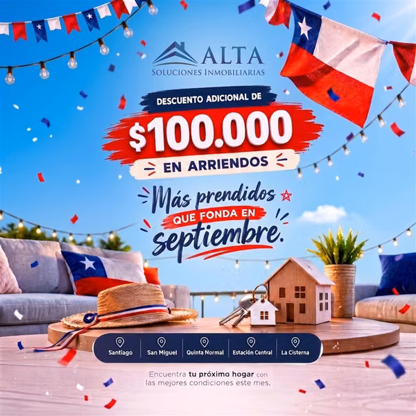 Depto ARRIENDO 3D1B sin estacionamiento-Metro Gruta Lourdes