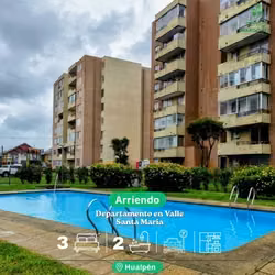 SE ARRIENDA DEPARTAMENTO EN VALLE SANTA MARIA , HUALPÉN