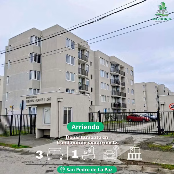 SE ARRIENDA DEPARTAMENTO EN SAN PEDRO DE LA PAZ.