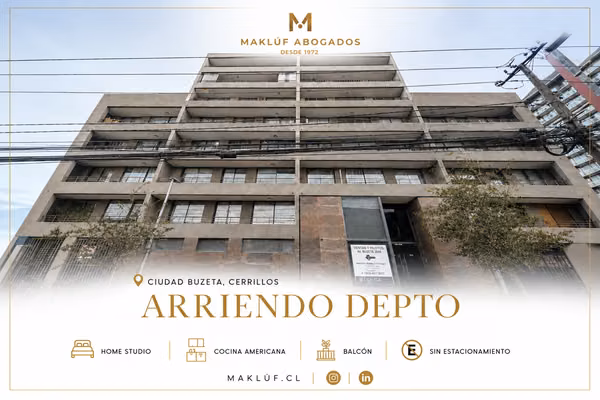 DEPARTAMENTO ESTUDIO EN ARRIENDO, METRO CERRILLOS