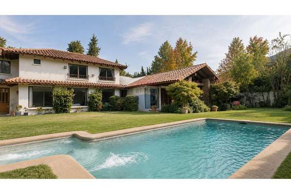 Casa estilo chileno con gran jardín