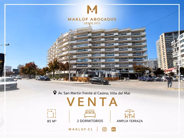 Departamento 2 dormitorios en venta, Av. San Martín, Viña del Mar