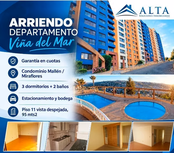 ARRIENDO/ 3dorm 2baños-estacionamiento y bodega Viña del Mar
