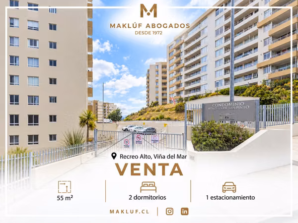 Departamento 2 dormitorios en venta, Recreo Alto, Viña del Mar