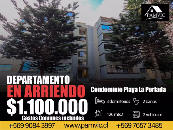 Departamento En Arriendo En Condominio Playa La Portada
