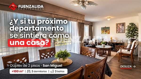 Departamento en venta de 3 dorm. en San Miguel