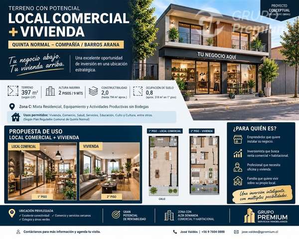 TERRENO CON POTENCIAL HABITACIONAL Y USO MIXTO 397 Q.N.
