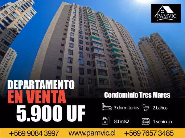 Departamento en Venta en Condominio Tres Mares