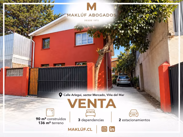Casa potencialmente comercial en venta, calle Arlegui, Viña del Mar