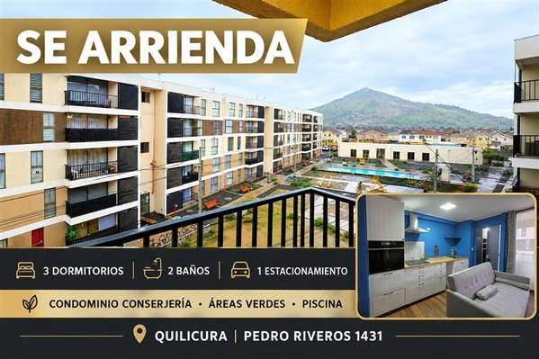 Departamento en arriendo de 3 dorm. en Quilicura
