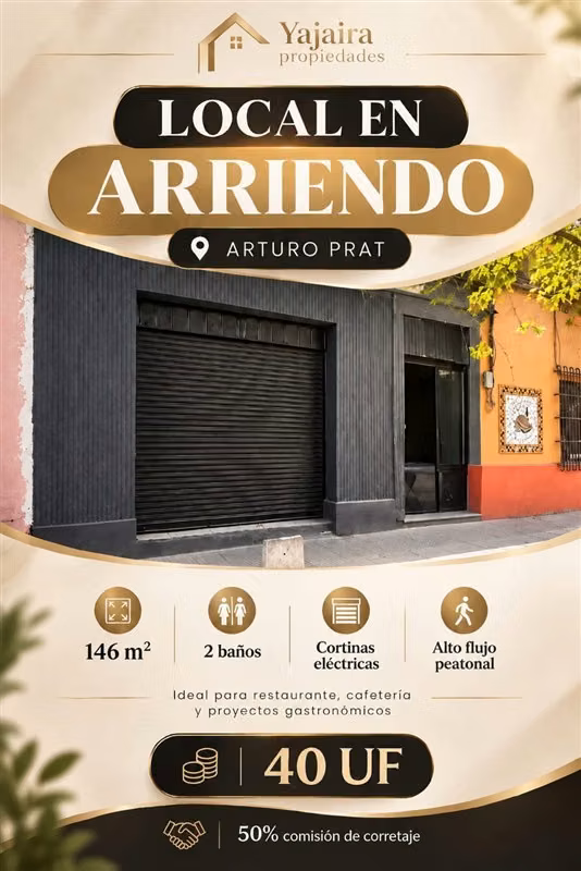 Sitio en arriendo en Arturo Prat igual para restaurante cafe