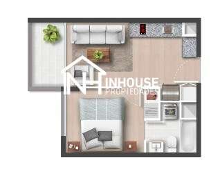 Departamento en venta de 1 dorm. en La Florida