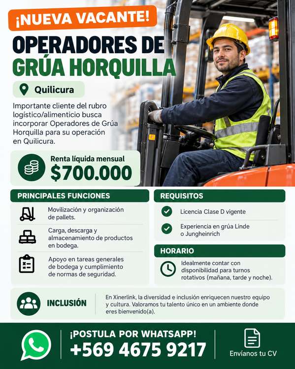 Operador(a) de Grúa Horquilla