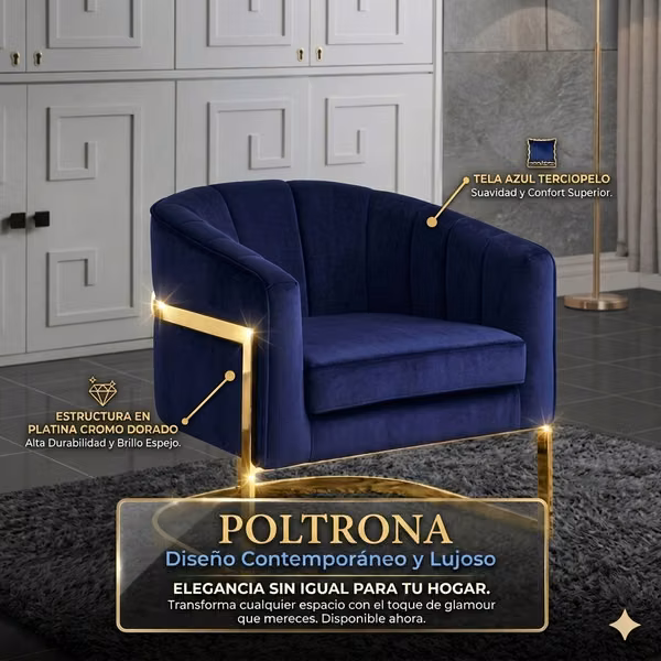 Poltrone chair gold structure