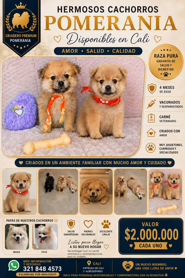 Cachorros pomeranias 4 meses nacidos