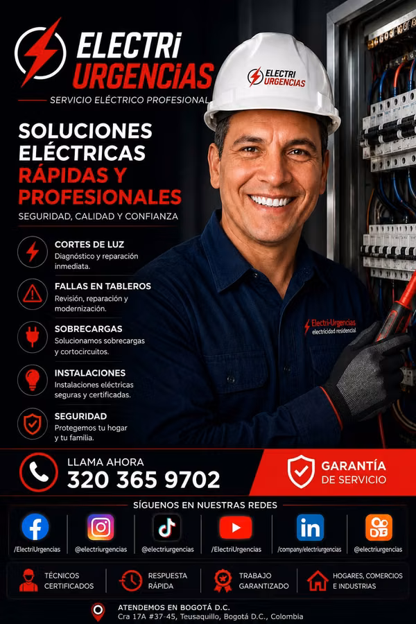 Electricista,, san Luis, Teusaquillo, Quirinal, La esmeralda, Nicolás de Federman, Chapinero.