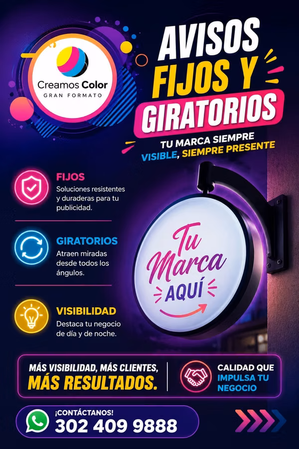 avisos fijos y giratorios