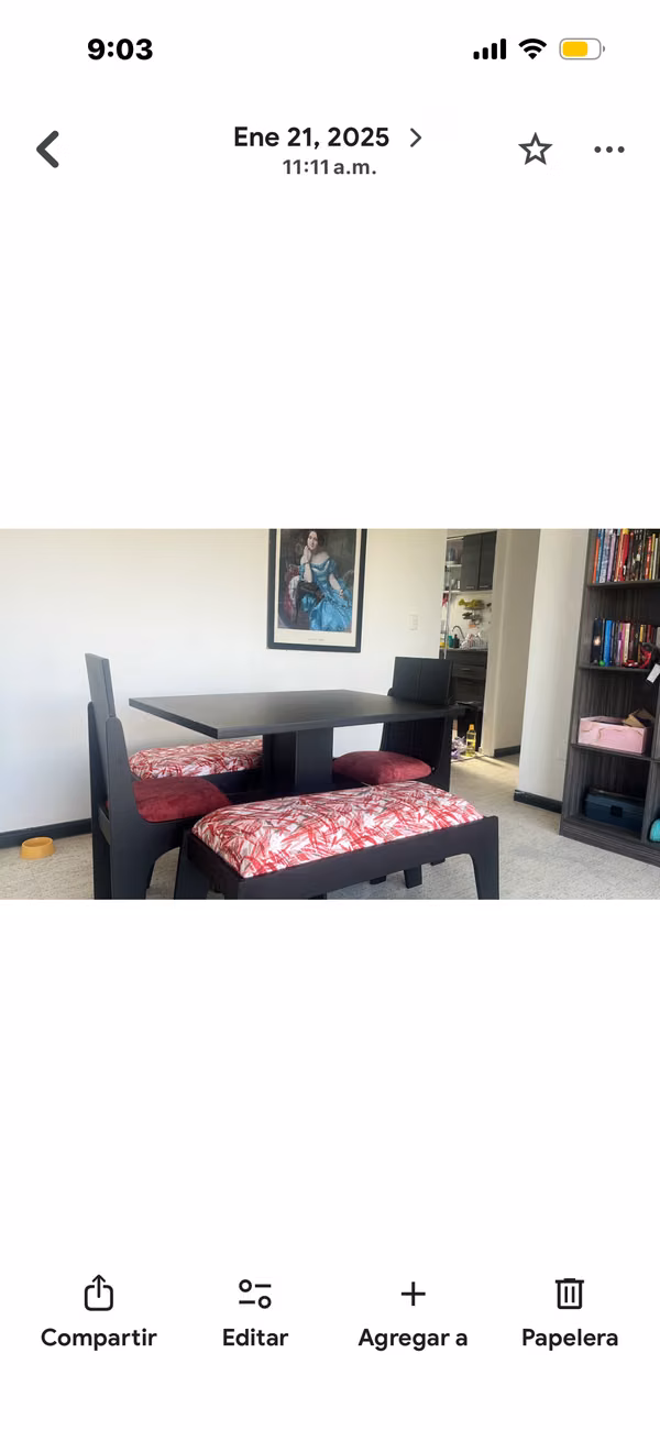 Semi-double bed + dining room 4 posts + organizational furniture + chair