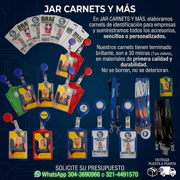 EN BOGOTÁ, Elaboramos carnet de identificación para empresas