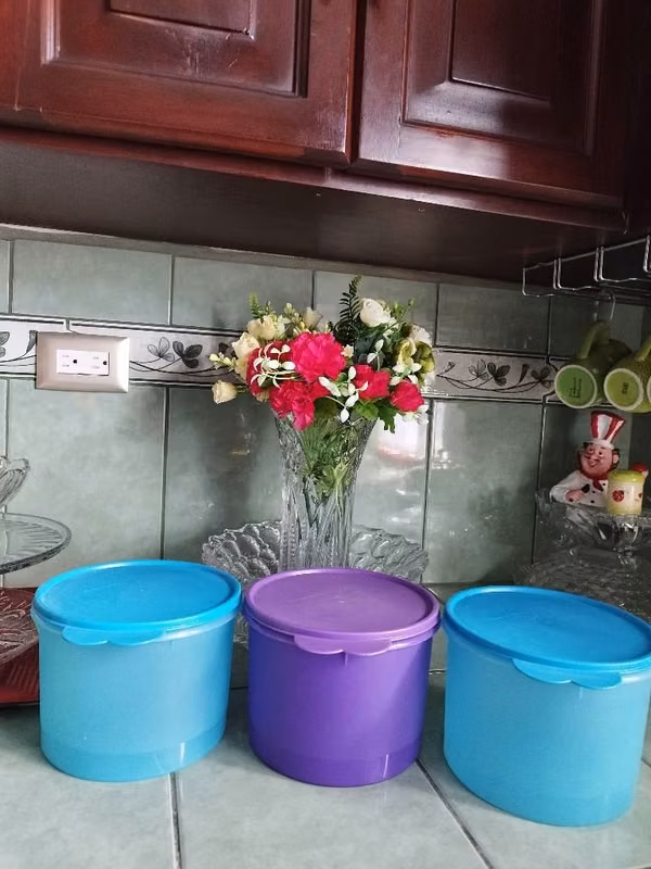 3 Botes o Tazones en 3 colores diferentes