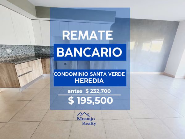 Sale of apartment, Condominio Santa Verde, el Higueron, Heredia, Remate Bancario