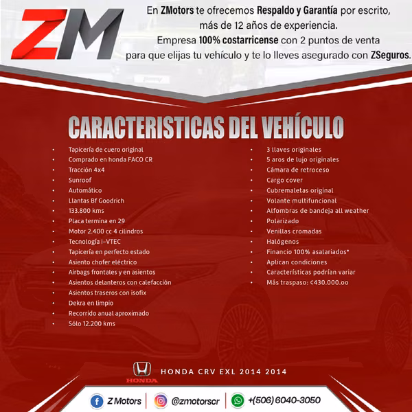HONDA CRV EXL 2014