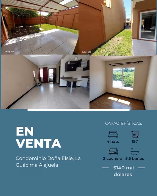 Venta Casa en Condominio Doña Elsie en La Guacima Alajuela