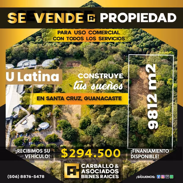 Venta de Lote en Ruta 21 en Guanacaste Santa Cruz.